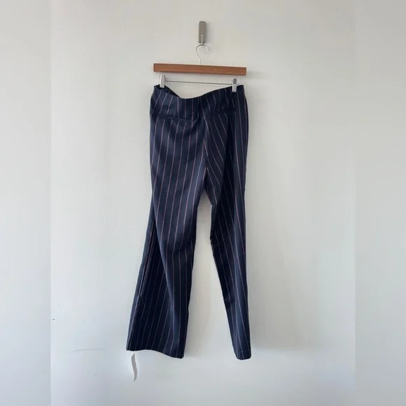 REFORMATION NEW Vida Low Rise Pants in Navy Red Stripe 8 - Picture 4 of 6